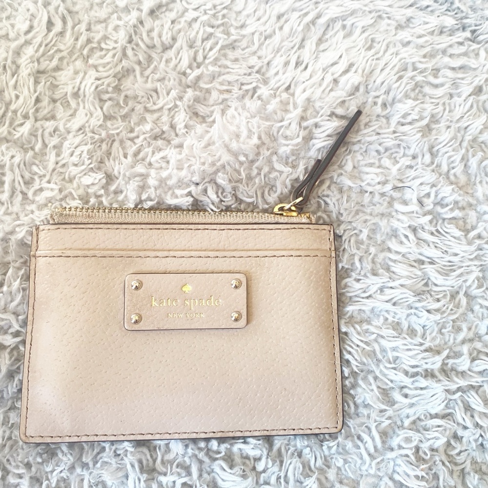 Kate Spade Taupe Beige Card Holder